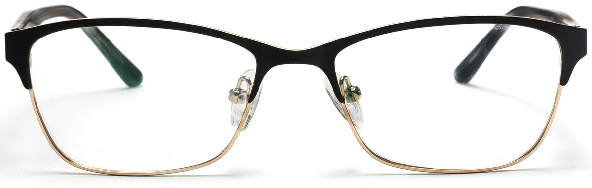 Browline Metal Eyeglasses Frame Luxe Rx Stainless Steel Malcolm X Blac Tango Optics